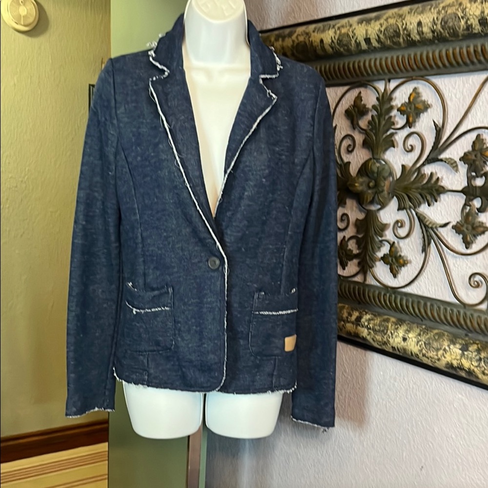 Tommy Hilfiger Chic Blazer - Raw edge sweatshirt material jacket - Sz S/P